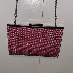 Nina Elegant Pink Rhinestone Clutch